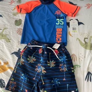 4T Boys Rash Guard & Bathing Suit Bottoms NWT